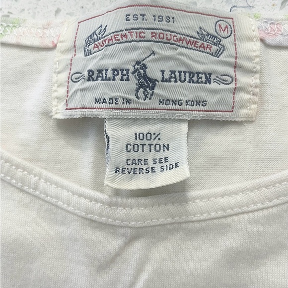 Ralph Lauren 1980s Floral Top Womens M AUTHENTIC ROUGHWEAR MADE IN HONG KONG VTG - Picture 3 of 7